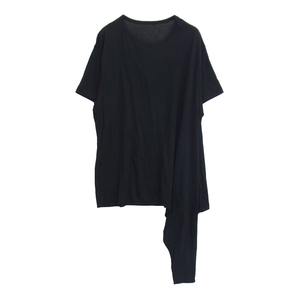 グランドワイ 20ss GN-T10-046 アシンメトリー ロング ドレープ カットソー 半袖 Tシャツ ブラック系 1【中古】