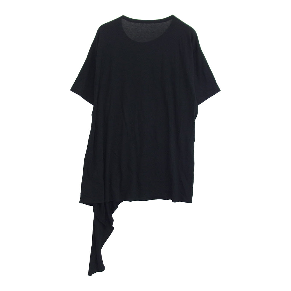 グランドワイ 20ss GN-T10-046 アシンメトリー ロング ドレープ カットソー 半袖 Tシャツ ブラック系 1【中古】