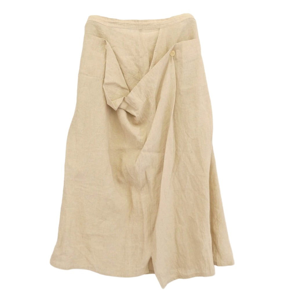 Y's Yohji Yamamoto ワイズ ヨウジヤマモト 20ss YN-S11-301 リネン ラップ ロング スカート ベージュ系 2【中古】