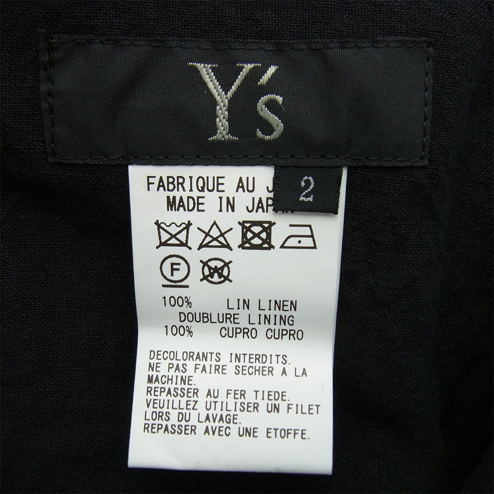 Y's Yohji Yamamoto ワイズ ヨウジヤマモト 20ss YN-S11-301 リネン ラップ ロング スカート ブラック系 2【中古】