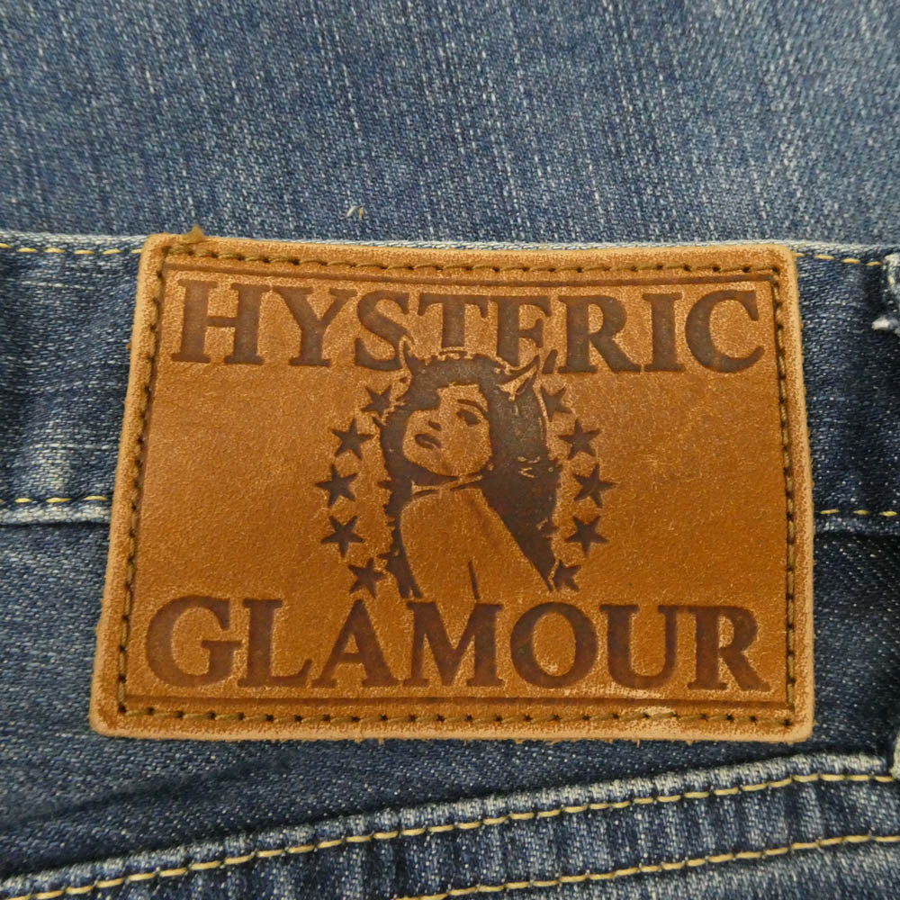 HYSTERIC GLAMOUR ヒステリックグラマー 0232AP05 LC加工 ガール 抜き染 スタッズ デニム パンツ インディゴブルー系 30【中古】
