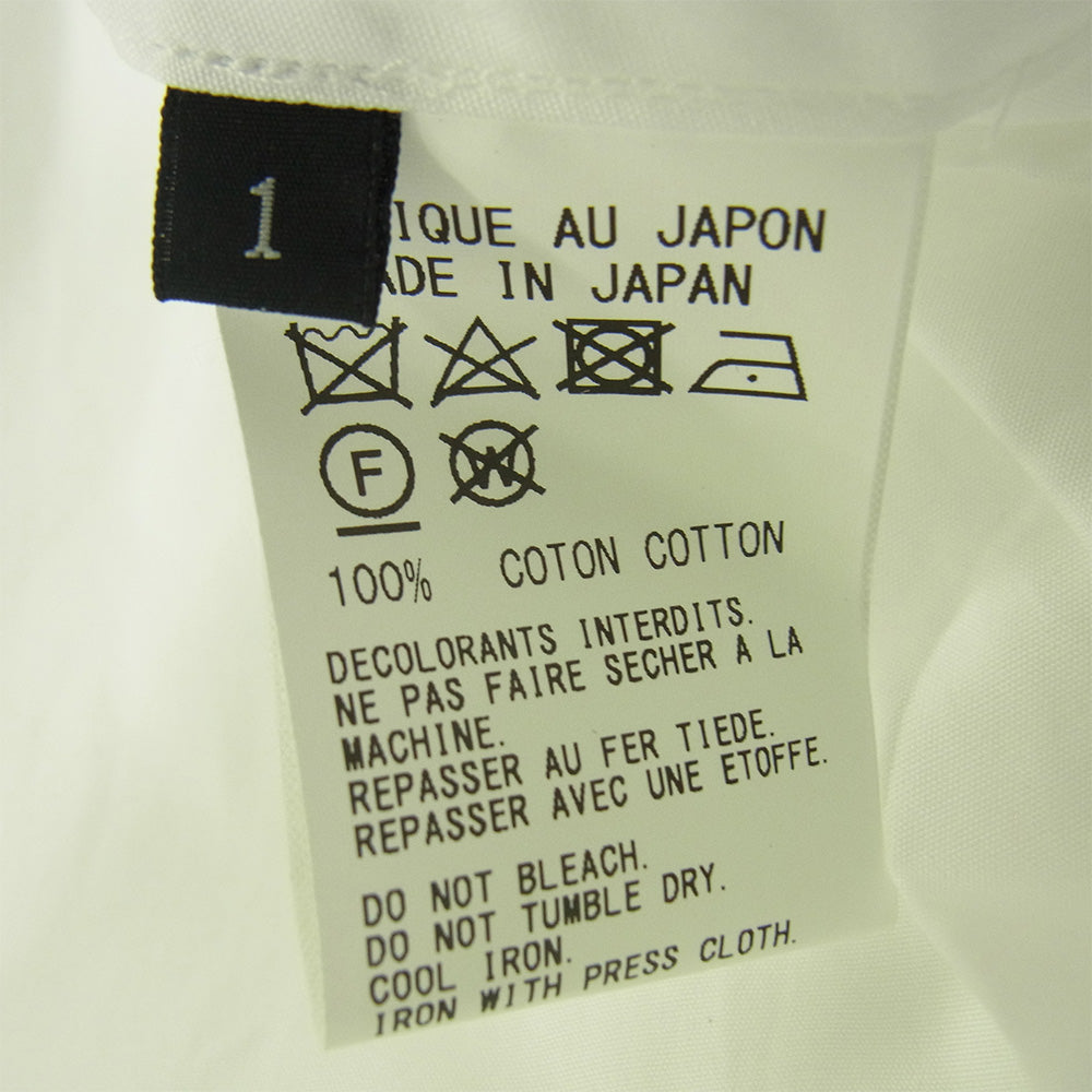 グランドワイ 襟切断 コットン ブロード ロング シャツ ホワイト系 1【中古】