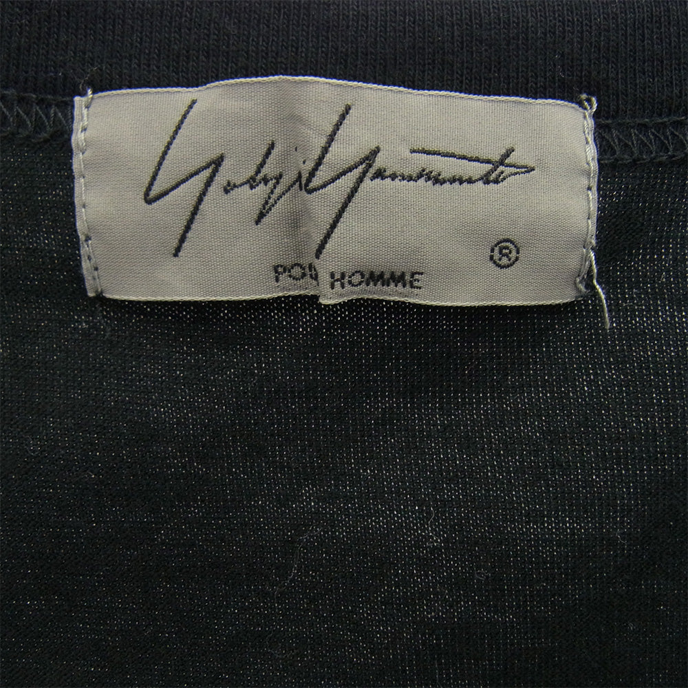 Yohji Yamamoto POUR HOMME ヨウジヤマモトプールオム 19ss HH-T63-982 ネック デザイン ロング スリーブ カットソー Tシャツ ブラック系 3【中古】