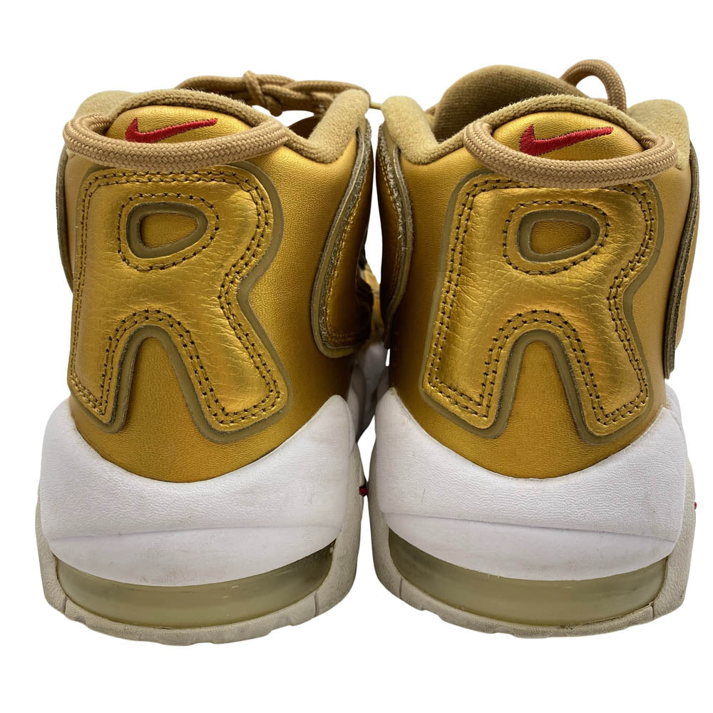 Supreme シュプリーム 17SS 902290-700 ×NIKE AIR MORE UPTEMPO METALLIC GOLD ナイキ エアモアアップテンポ メタリックゴールド ハイカット スニーカー ゴールド系 27.5cm【中古】