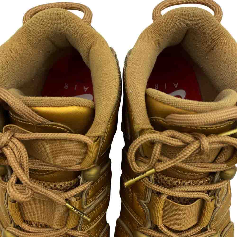 Supreme シュプリーム 17SS 902290-700 ×NIKE AIR MORE UPTEMPO METALLIC GOLD ナイキ エアモアアップテンポ メタリックゴールド ハイカット スニーカー ゴールド系 27.5cm【中古】