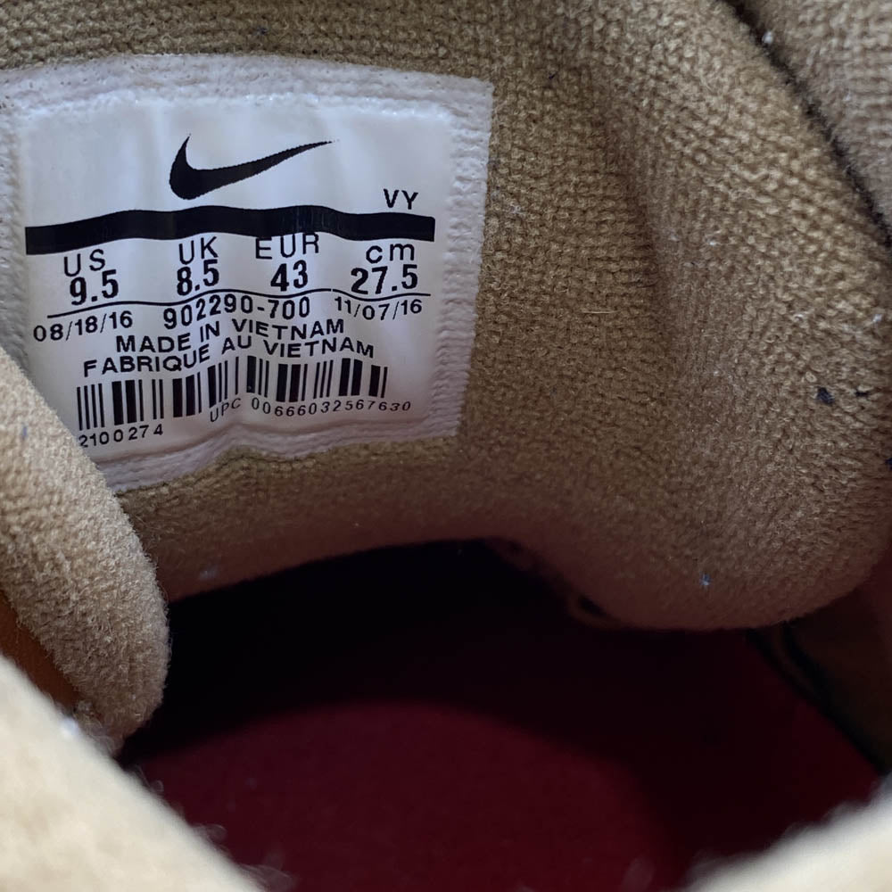 Supreme シュプリーム 17SS 902290-700 ×NIKE AIR MORE UPTEMPO METALLIC GOLD ナイキ エアモアアップテンポ メタリックゴールド ハイカット スニーカー ゴールド系 27.5cm【中古】