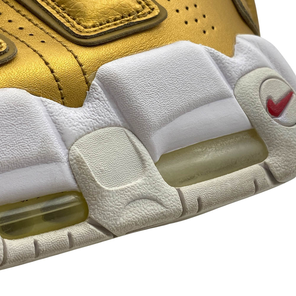 Supreme シュプリーム 17SS 902290-700 ×NIKE AIR MORE UPTEMPO METALLIC GOLD ナイキ エアモアアップテンポ メタリックゴールド ハイカット スニーカー ゴールド系 27.5cm【中古】