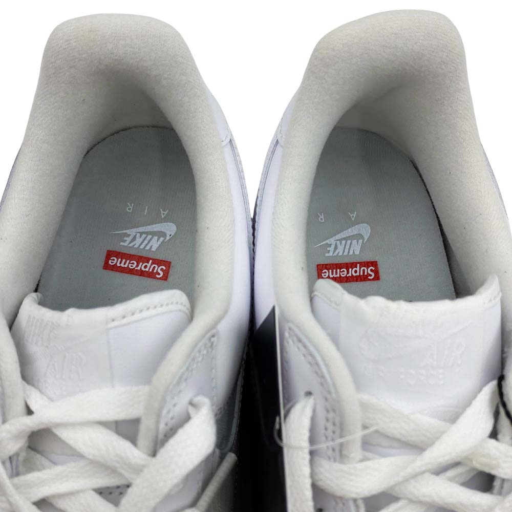 Supreme シュプリーム CU9225-100 × NIKE AIR FORCE 1 LOW ナイキ エアフォース1 ローカット スニーカー ホワイト系 28.5cm【新古品】【未使用】【中古】