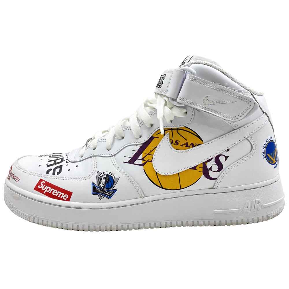 Supreme シュプリーム 18AW AQ8017-100 × NBA × Nike Air Force 1 Mid '07 White ナイキ エアフォース1 ミッド ’07 ホワイト ハイカットスニーカー ホワイト系 28.5cm【中古】