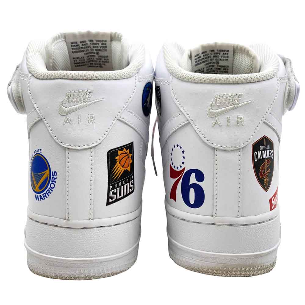 Supreme シュプリーム 18AW AQ8017-100 × NBA × Nike Air Force 1 Mid '07 White ナイキ エアフォース1 ミッド ’07 ホワイト ハイカットスニーカー ホワイト系 28.5cm【中古】