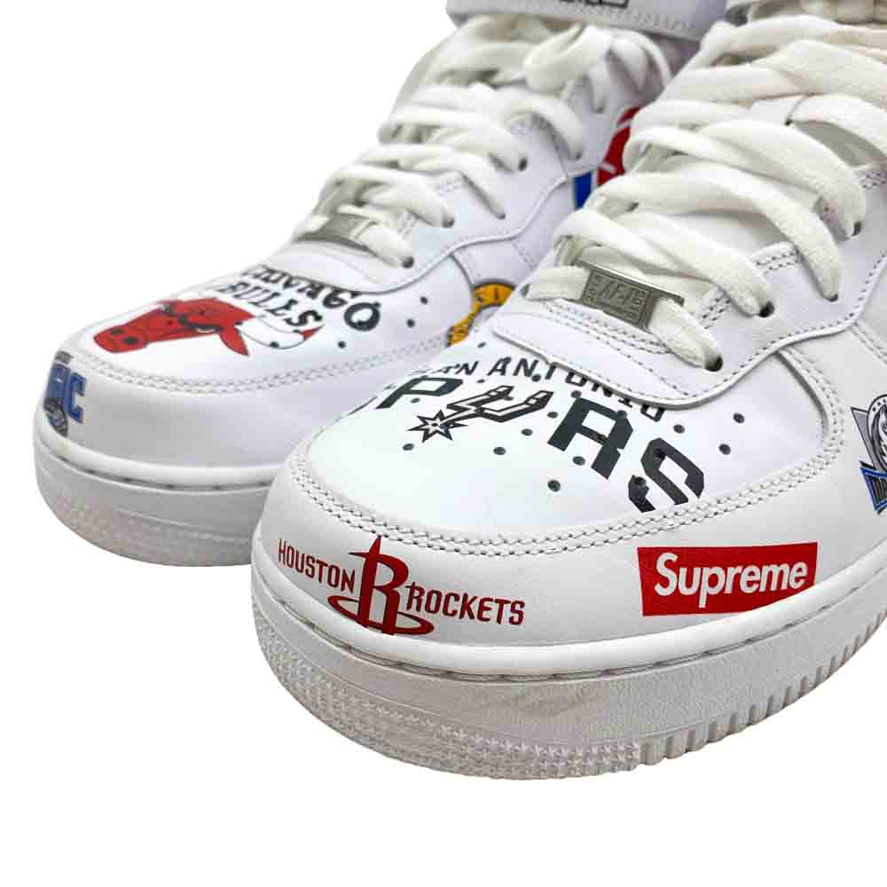 Supreme シュプリーム 18AW AQ8017-100 × NBA × Nike Air Force 1 Mid '07 White ナイキ エアフォース1 ミッド ’07 ホワイト ハイカットスニーカー ホワイト系 28.5cm【中古】
