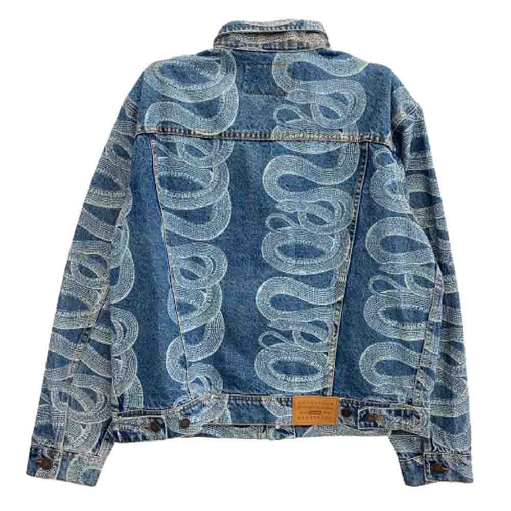 Supreme シュプリーム 21SS × HYSTERIC GLAMOUR Snake Denim Trucker Jacket ヒステリックグラマー スネーク デニム トラッカー ジャケット L インディゴブルー系 L【中古】