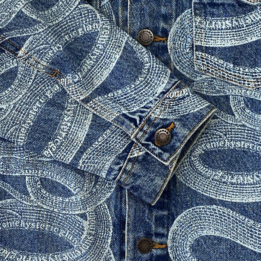 Supreme シュプリーム 21SS × HYSTERIC GLAMOUR Snake Denim Trucker Jacket ヒステリックグラマー スネーク デニム トラッカー ジャケット L インディゴブルー系 L【中古】