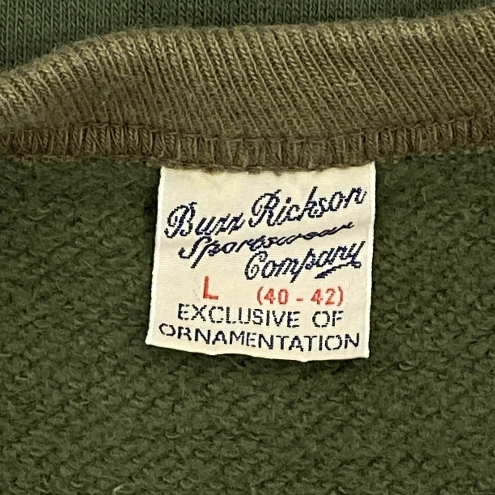 Buzz Rickson's バズリクソンズ 前V ガゼット スウェット シャツ カーキ系 L【中古】