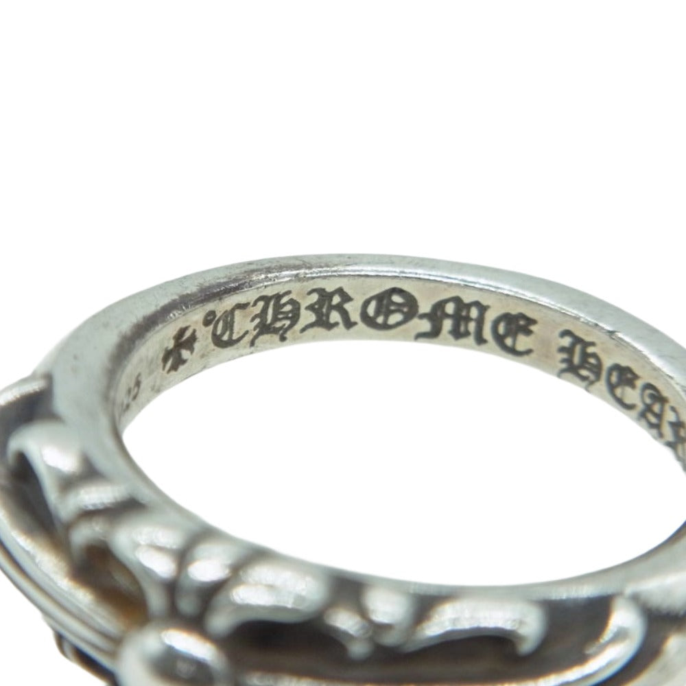 CHROME HEARTS クロムハーツ（原本無） BABY CLASSIC ベイビークラシックフローラルクロスリング シルバー系 9号【中古】