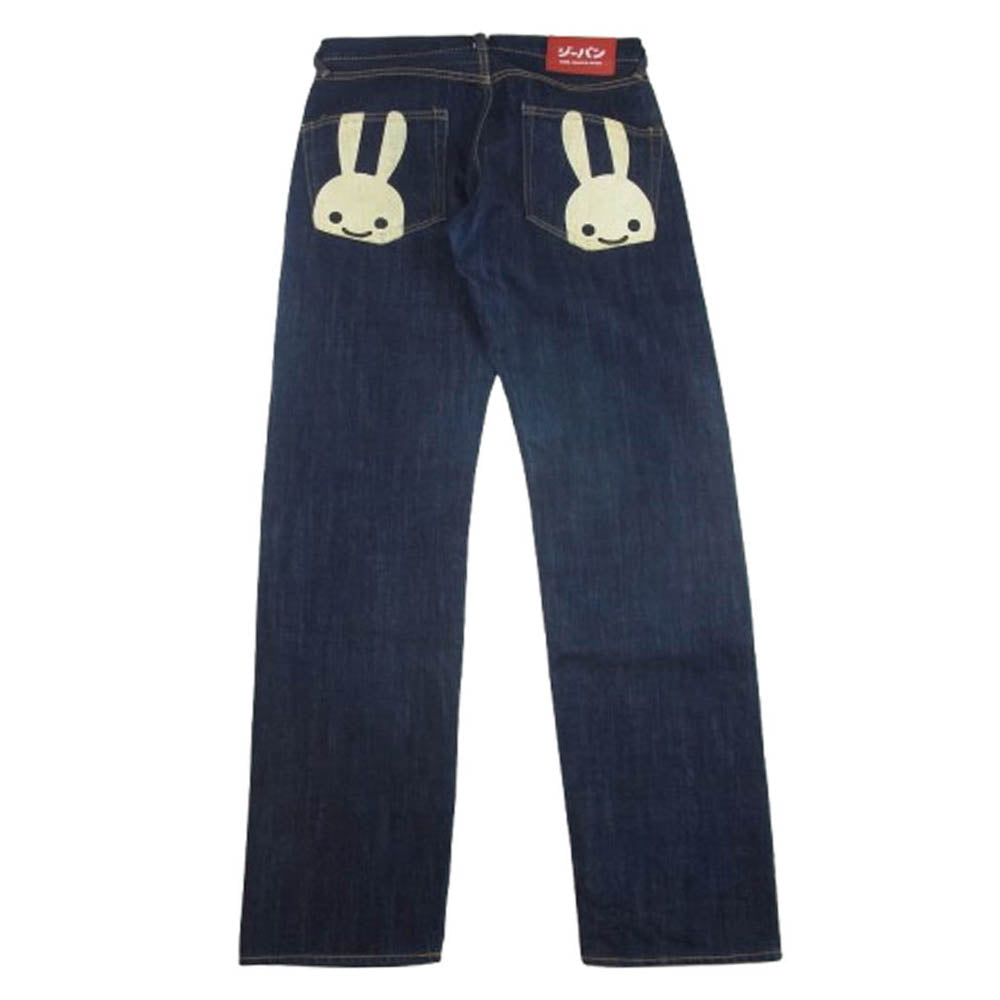 キューン CGP-0501-U2B 2連 うさぎ ペイント ジーパン デニムパンツ インディゴブルー系 32【中古】