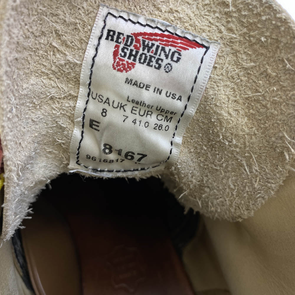 RED WING レッドウィング 8167 IRISH SETTER アイリッシュ セッター タン ラフアウト スエード 6-inch Classic Round 6インチ クラシックラウンド プレートゥ ブーツ US8E【中古】