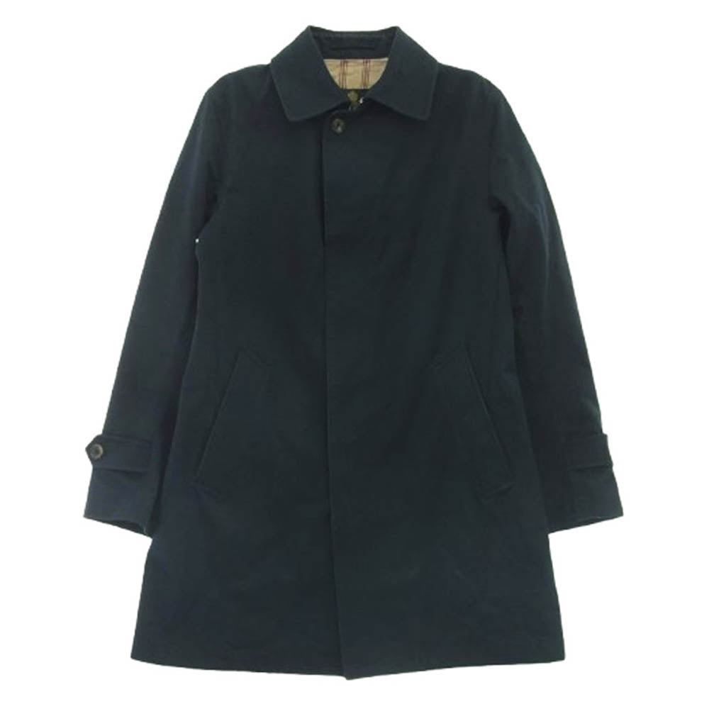 グレンフェル 英国製 高密度コットンギャバジン グレンフェルクロス ステンカラーコート ダークネイビー系 38【中古】