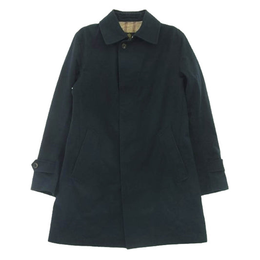 グレンフェル 英国製 高密度コットンギャバジン グレンフェルクロス ステンカラーコート ダークネイビー系 38【中古】