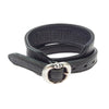 CHROME HEARTS クロムハーツ（原本有） R&R SLIM ロックンロール スリム ガンスリンガーバックル レザー ブレスレット ブラック系【中古】