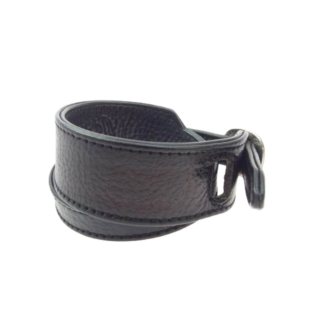 CHROME HEARTS クロムハーツ（原本有） R&R SLIM ロックンロール スリム ガンスリンガーバックル レザー ブレスレット ブラック系【中古】