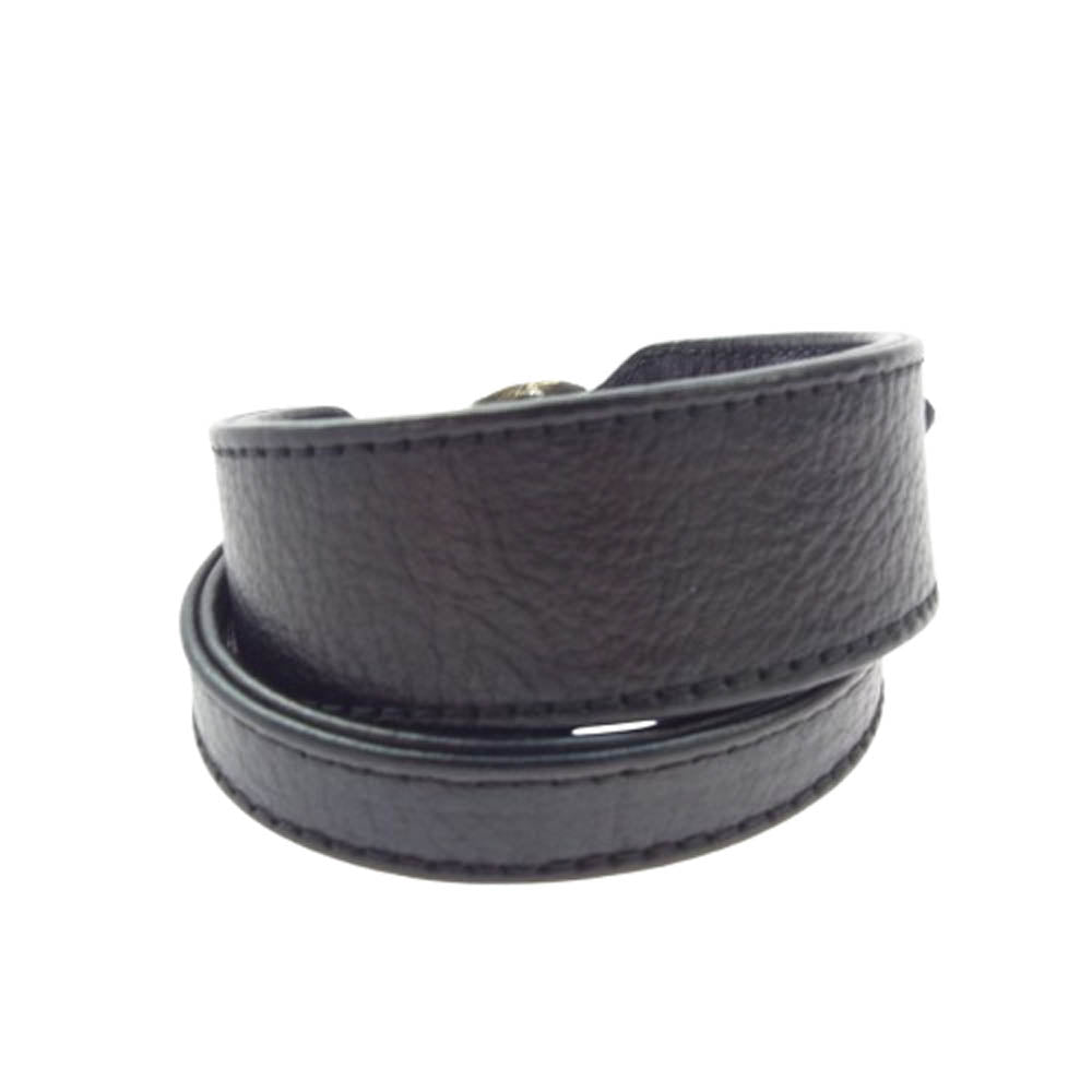 CHROME HEARTS クロムハーツ（原本有） R&R SLIM ロックンロール スリム ガンスリンガーバックル レザー ブレスレット ブラック系【中古】