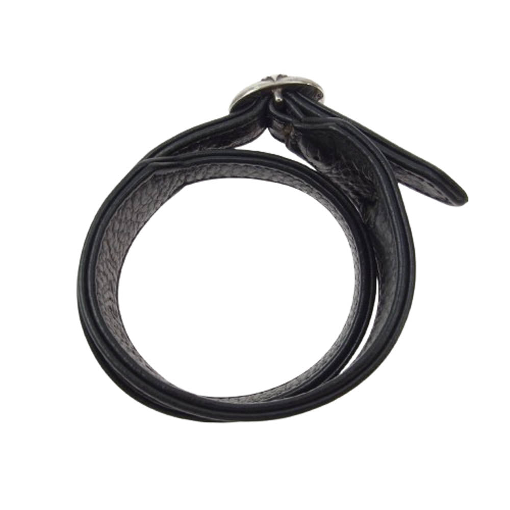 CHROME HEARTS クロムハーツ（原本有） R&R SLIM ロックンロール スリム ガンスリンガーバックル レザー ブレスレット ブラック系【中古】