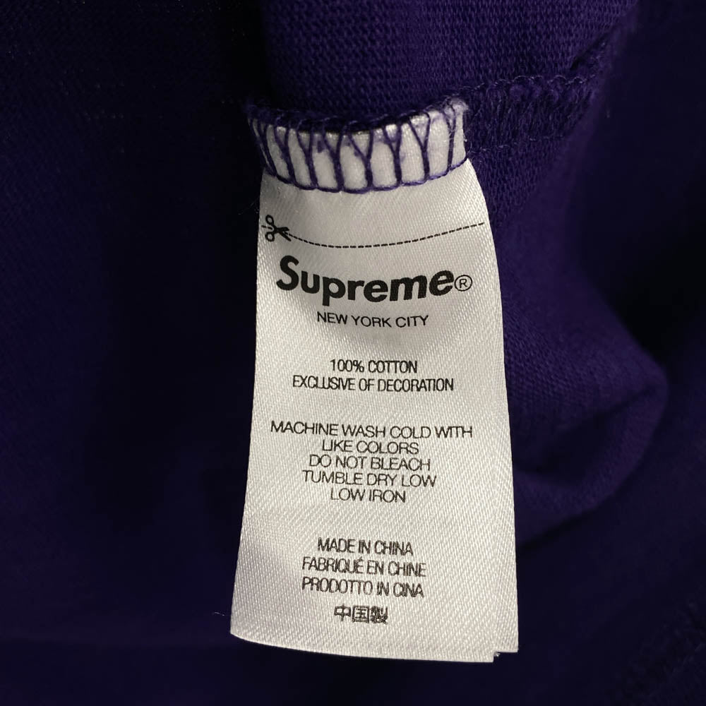 Supreme シュプリーム 23SS Sketch Embroidered S/S Top スケッチ エンブロイダリー 刺繍 ロゴ 半袖 Tシャツ パープル系 L【中古】