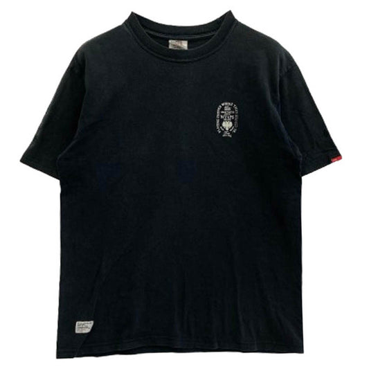 WTAPS ダブルタップス BULLINK EXTREME 胸ロゴ バックプリント クルーネック 半袖 Tシャツ ブラック系 M【中古】