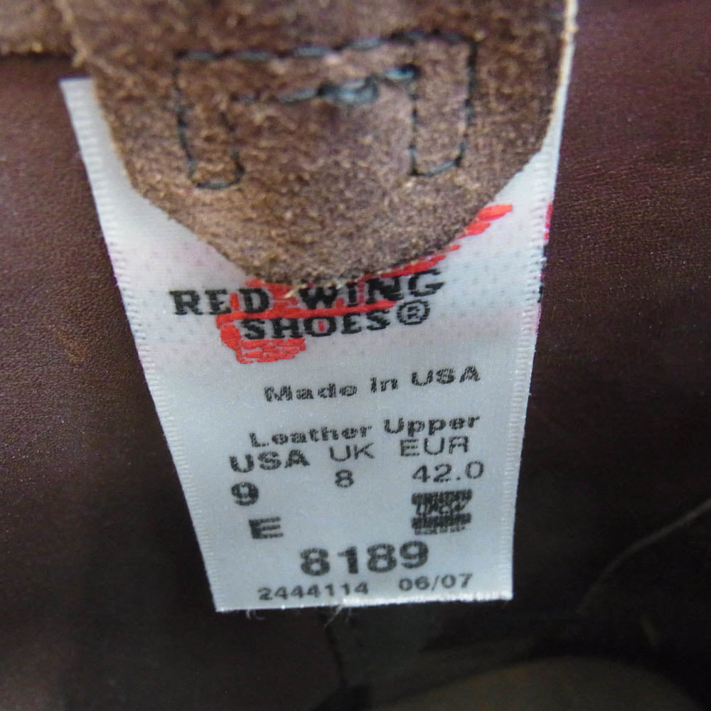 RED WING レッドウィング 8189 スウェード ペコスブーツ ブラウン系 US9E【中古】
