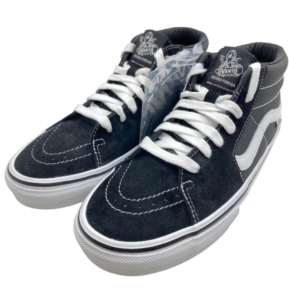 VANS バンズ VN0AFCG625 SKATE GROSSO MID スケート グロッソ ミッド スニーカー ブラック系 26.5cm【極上美品】【中古】