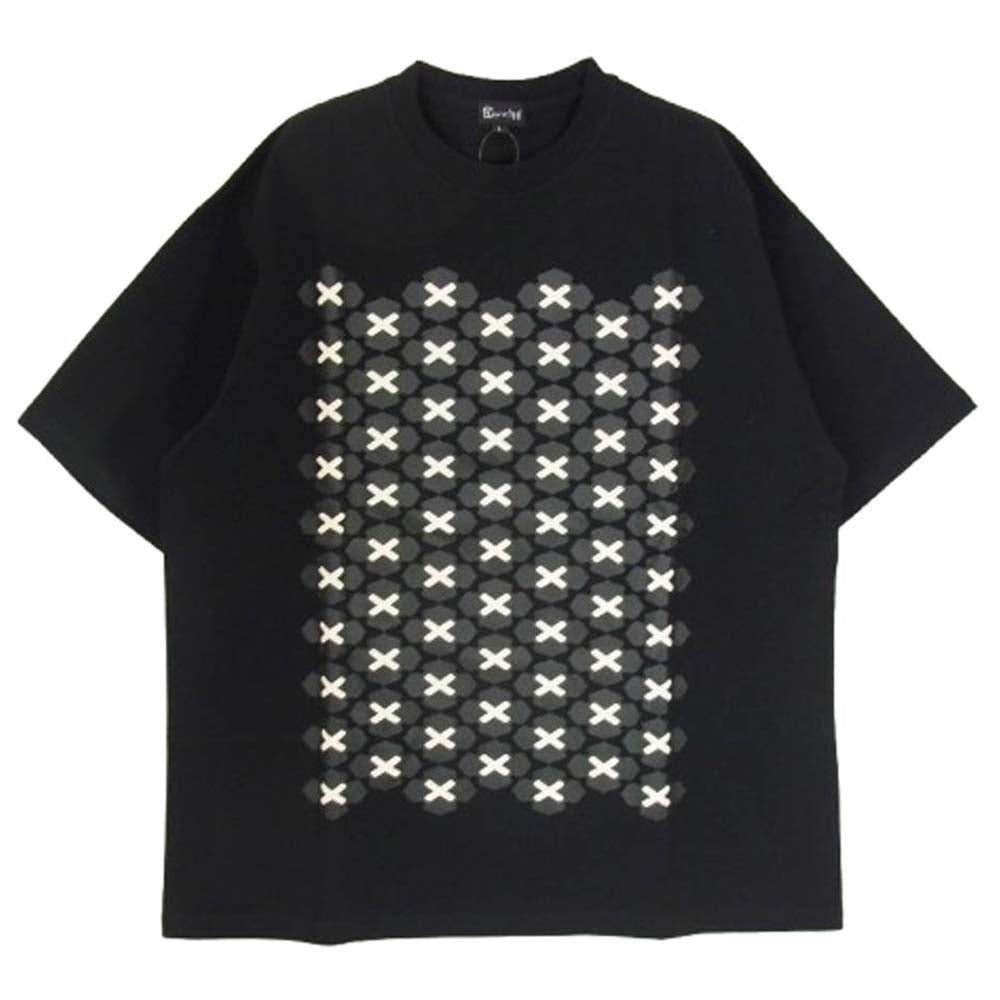 ガッキン 24SS HANABATSU ハナバツ クルーネック 半袖 Tシャツ ブラック系 L【美品】【中古】