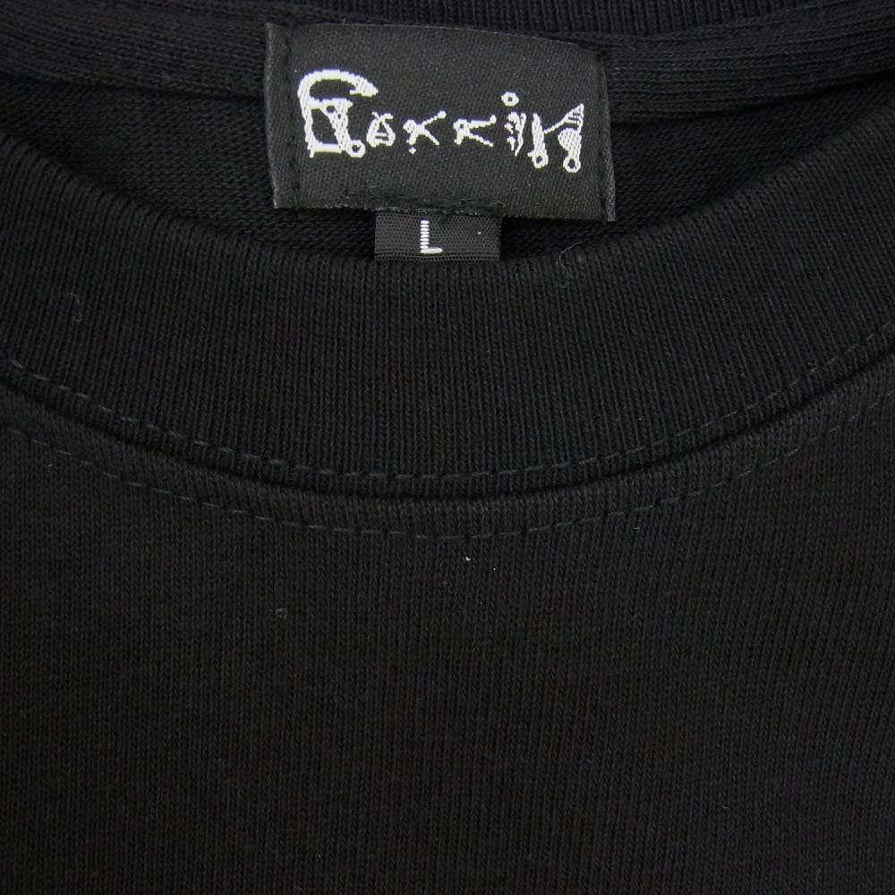 ガッキン 24SS HANABATSU ハナバツ クルーネック 半袖 Tシャツ ブラック系 L【美品】【中古】