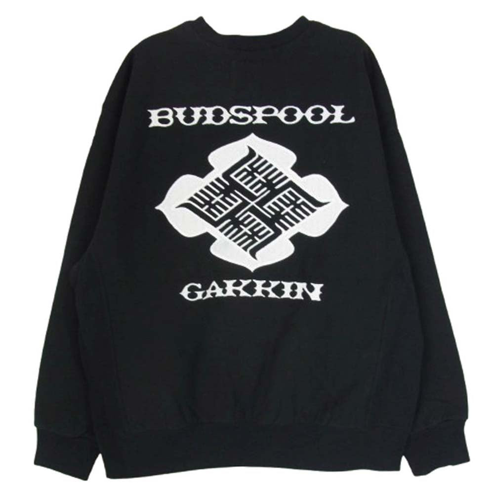 ガッキン BUDSPOOL バッズプール ロゴ刺繍 クルーネック スウェット トレーナー ブラック系 M【中古】