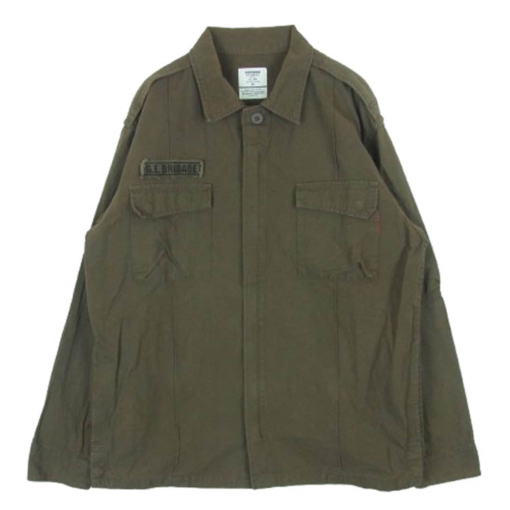 GOODENOUGH グッドイナフ G.E BRIGADE ミリタリー シャツ ジャケット ブラウン系 L【中古】