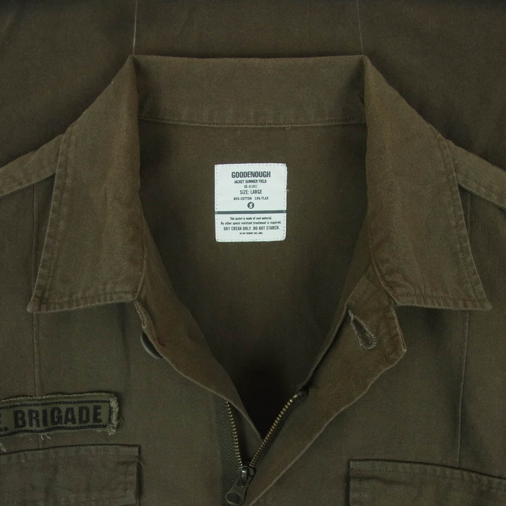 GOODENOUGH グッドイナフ G.E BRIGADE ミリタリー シャツ ジャケット ブラウン系 L【中古】