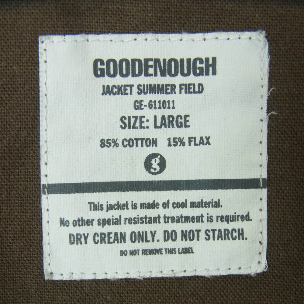 GOODENOUGH グッドイナフ G.E BRIGADE ミリタリー シャツ ジャケット ブラウン系 L【中古】