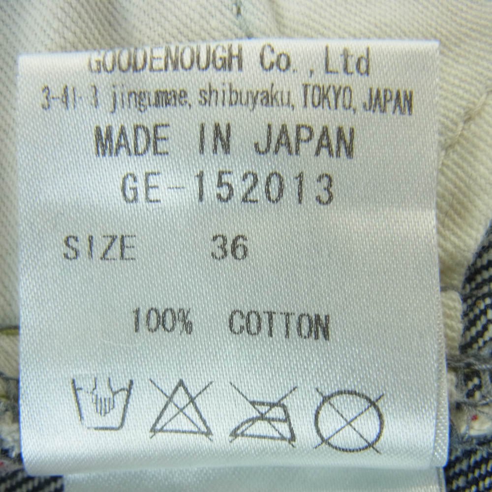 GOODENOUGH グッドイナフ GE-152013 5ポケット ジップフライ デニム パンツ ジーンズ インディゴブルー系 W36 L32【中古】