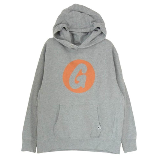 GOODENOUGH グッドイナフ サークルG フロントプリント フーディ プルオーバ― パーカー グレー系 XL【中古】