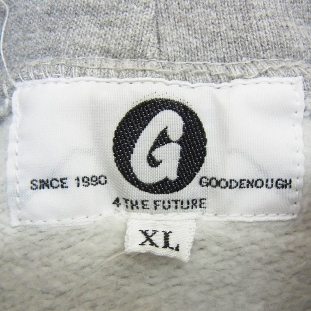 GOODENOUGH グッドイナフ サークルG フロントプリント フーディ プルオーバ― パーカー グレー系 XL【中古】
