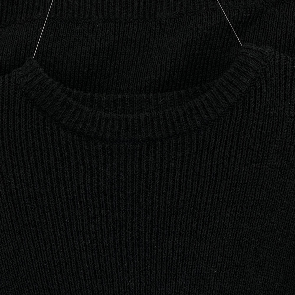 GRAPHPAPER グラフペーパー 25SS GU251-80119 Linen Solotex Loose Rib Crew Neck リネン ソロテックス ルーズリブ クルーネック ニット セーター ブラック系 2【中古】