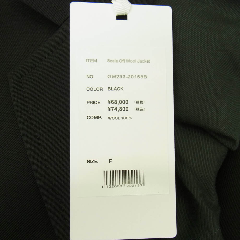 GRAPHPAPER グラフペーパー 23AW GM233-20168B Scale Off Wool Jacket スケールオフ ウール テーラード ジャケット ブラック系 F【中古】