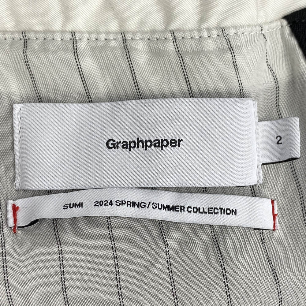 GRAPHPAPER グラフペーパー 24SS GM241-10046 Wool Twill Washer Bal Collar Coat ウールツイル ワッシャー バルカラー ステンカラー ロング コート ブラック系 2【中古】