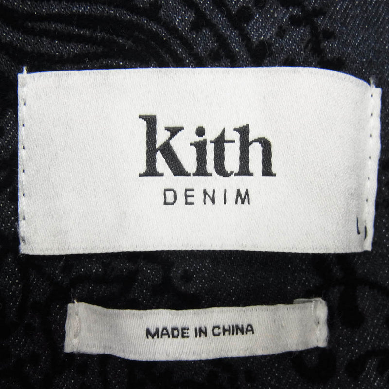 KITH キス 22-011-060-0014 DENIM フロッキー ペイズリー総柄 デニム