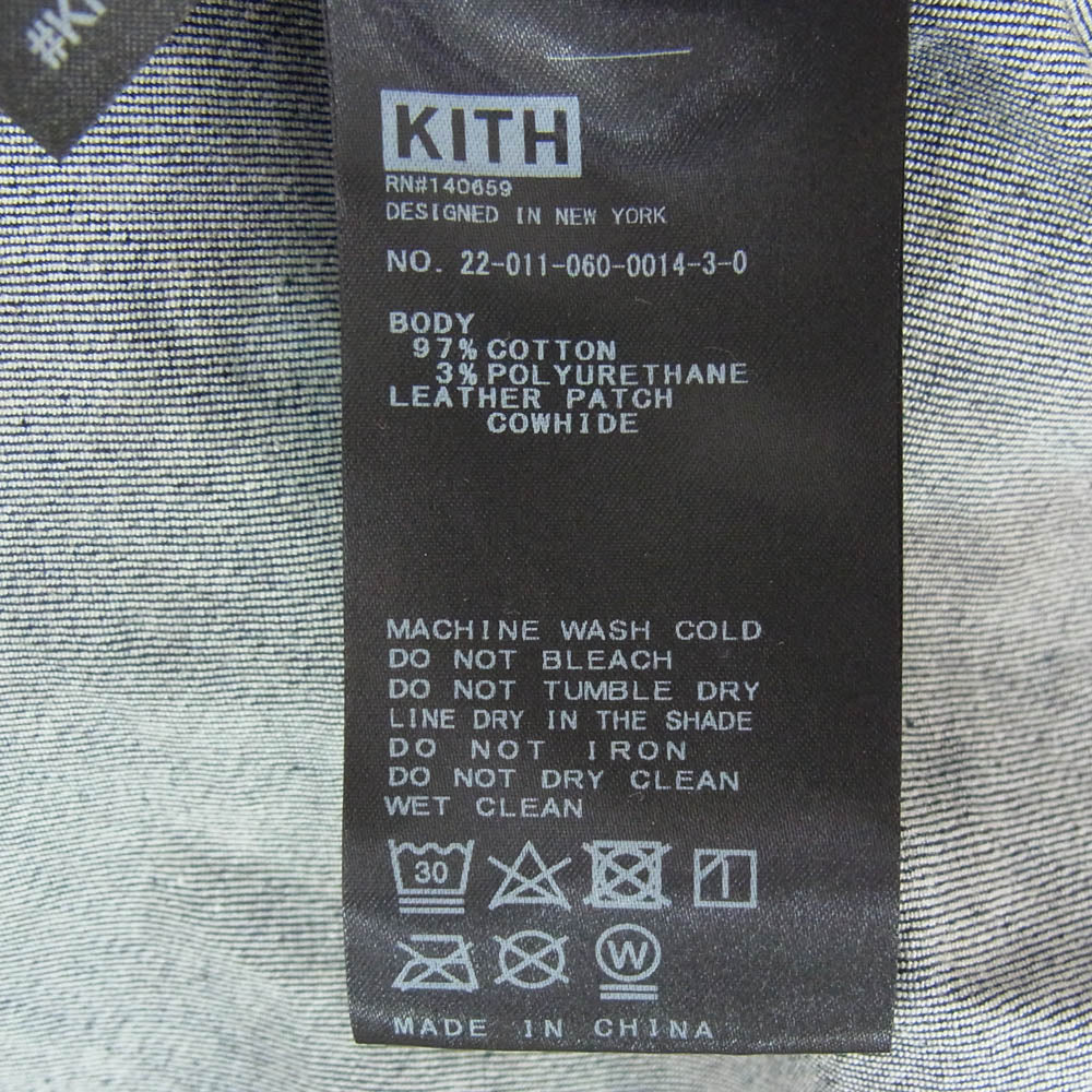 KITH キス 22-011-060-0014 DENIM フロッキー ペイズリー総柄 デニム カバーオール シャツ ジャケット ブラック系 L【中古】