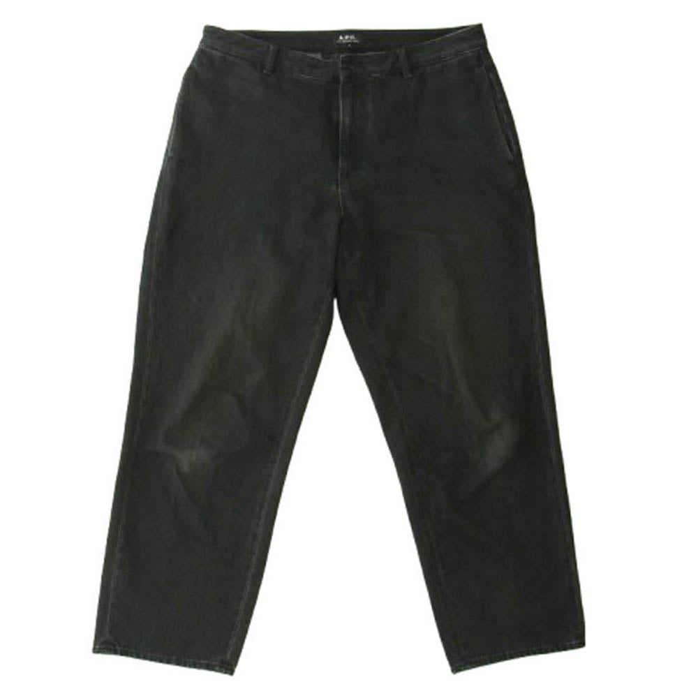 A.P.C. アーペーセー テーパード ワイド デニム パンツ ブラック系 L【中古】