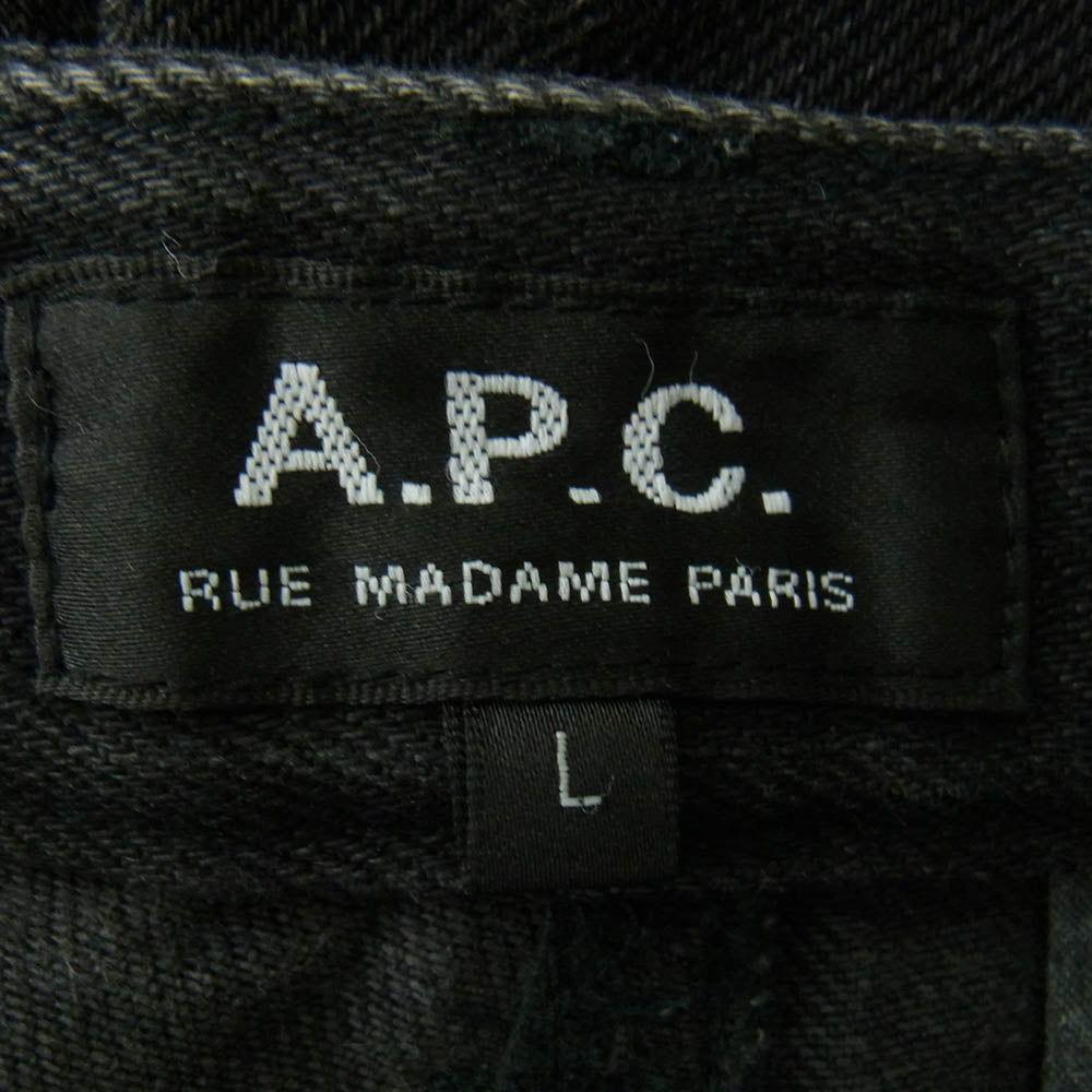A.P.C. アーペーセー テーパード ワイド デニム パンツ ブラック系 L【中古】