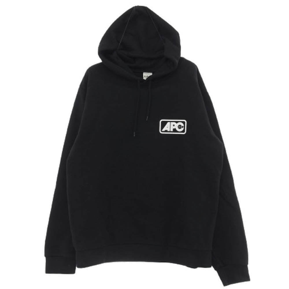 A.P.C. アーペーセー USA製 ロゴ スウェット パーカー フーディー ブラック系 XL【中古】