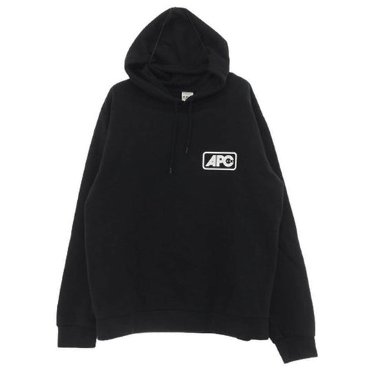 A.P.C. アーペーセー USA製 ロゴ スウェット パーカー フーディー ブラック系 XL【中古】