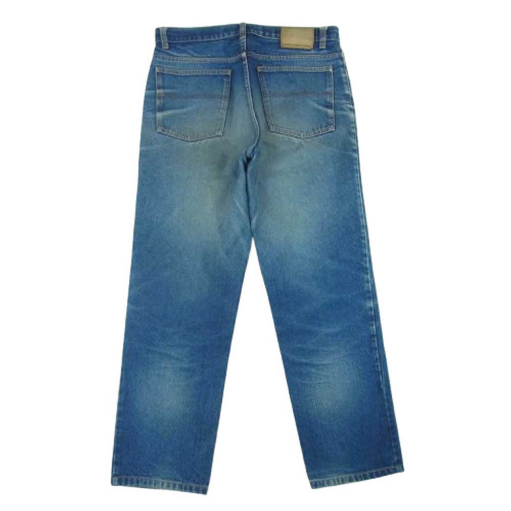 サンローラン ジーンズ YP90-090 YSLメタルチャーム付 ジップフライ ストレート デニム パンツ インディゴブルー系 W34【中古】